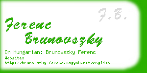 ferenc brunovszky business card